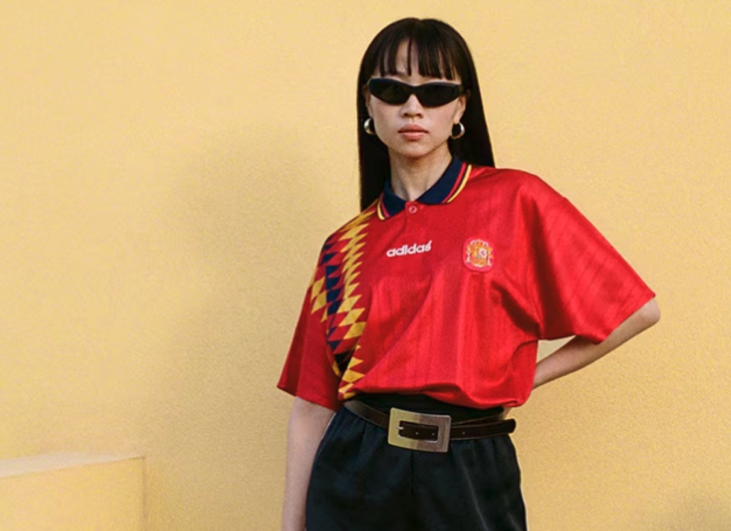 Fan in a vintage football jersey